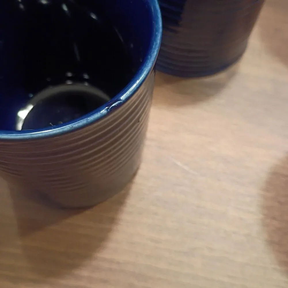 Set of 4 cobalt blue Pier 1 coffee mugs